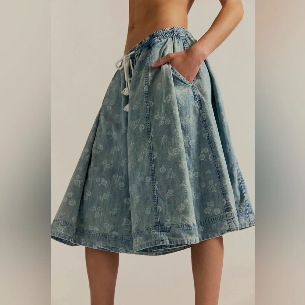 We The Free Distant Lover Printed Culottes~Lazy 🌼 - Picture 3 of 4